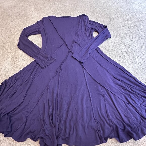 Vivienne Tam Dress Plum Purple Knit Fit & Flare Witchy Boho Reverse Seam MEDIUM - Picture 10 of 12